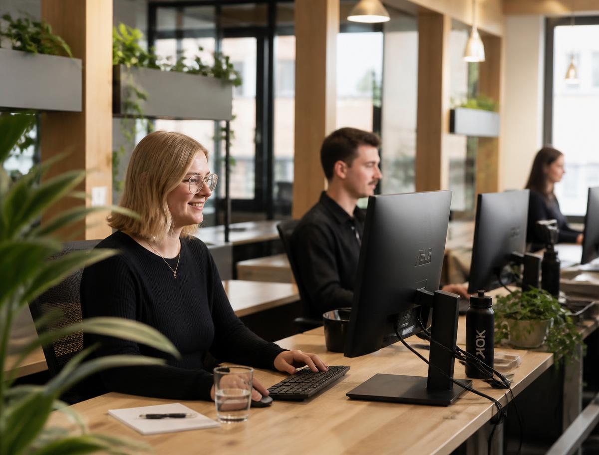 The Clean Earth Services team working in their Australian office